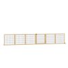 Wooden Pet Gate, 6-Panel Folding Dog Safety Barrier with Support Feet for Small & Medium Dogs, Natural Wood