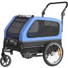 Dog Bike Trailer, Supports up to 88 lbs, 2-in-1 Pet Stroller Cart Bicycle Carrier for Small & Large Dogs, Easy Folding Frame with Quick Release Wheel