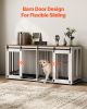 72" Dog Crate Furniture for 2 Dogs, Double Dog Crate Furniture with Double Sliding Doors, Large Dog Crate TV Stand with Removable Tray