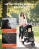 Pet Stroller, 35 lbs Weight Capacity, Foldable Dog Stroller Cart, 3 Wheels Cats Stroller with Mesh Windows and Cup Holders