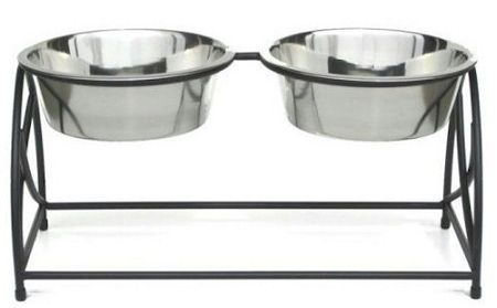 Butterfly Double Elevated Dog Feeder (Option: Medium)