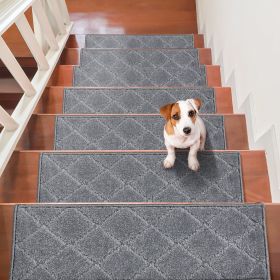 Stair Treads, Stairs Carpet Non Slip 9" x 28", Indoor Stair Runner for Wooden Steps (Color: Gray)